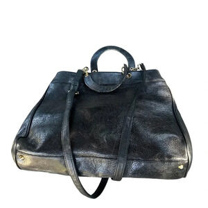 Doncaster Vintage Black Italian Leather Tote Large Shoulder Bag